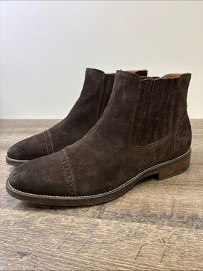 Johnston & Murphy 1850 Collection Brown Suede Chelsea Ankle Boots Men’s Size 11M